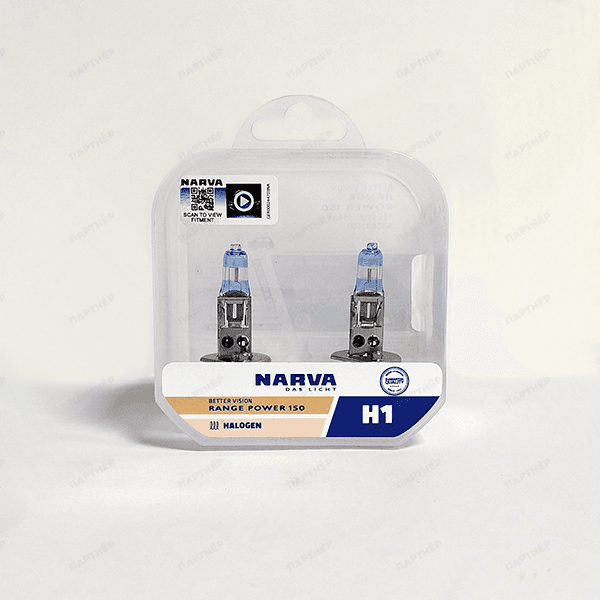 Лампа H1 12V 55W NARVA RANGE POWER +150% яркости (2 лампы в боксе)