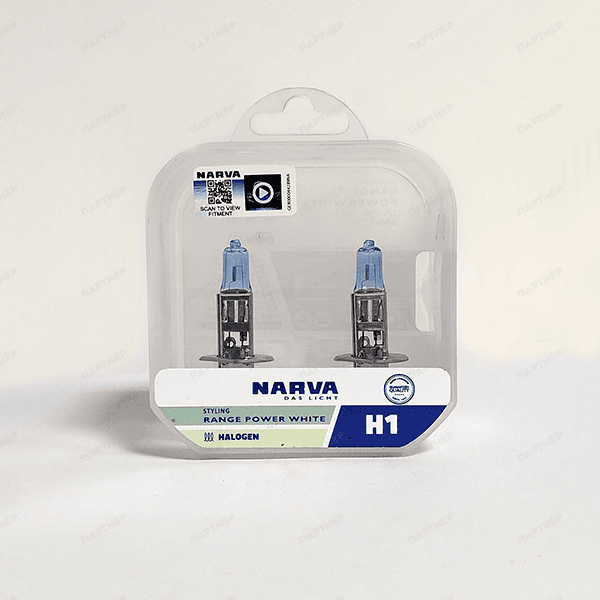 Лампа H1 12V 55W NARVA RANGE POWER WHITE 4300K (2 лампы в боксе)
