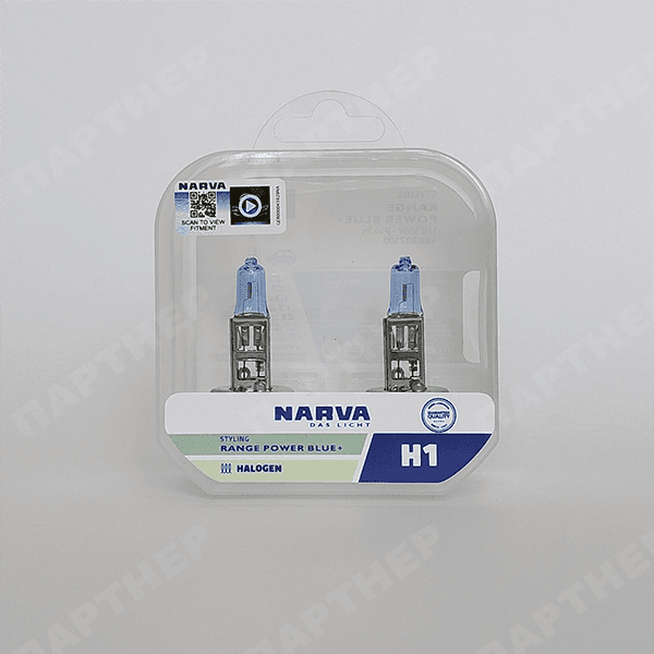 Лампа H1 12V 55W NARVA RANGE POWER BLUE+ 3400K (2 лампы в боксе)